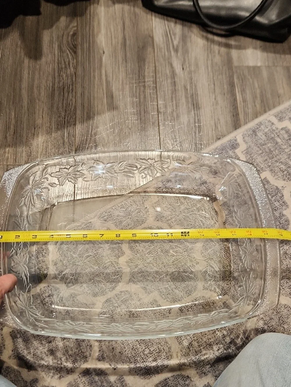 EUC Princess House Clear Fantasia Etched Glass Lg. Casserole Dish